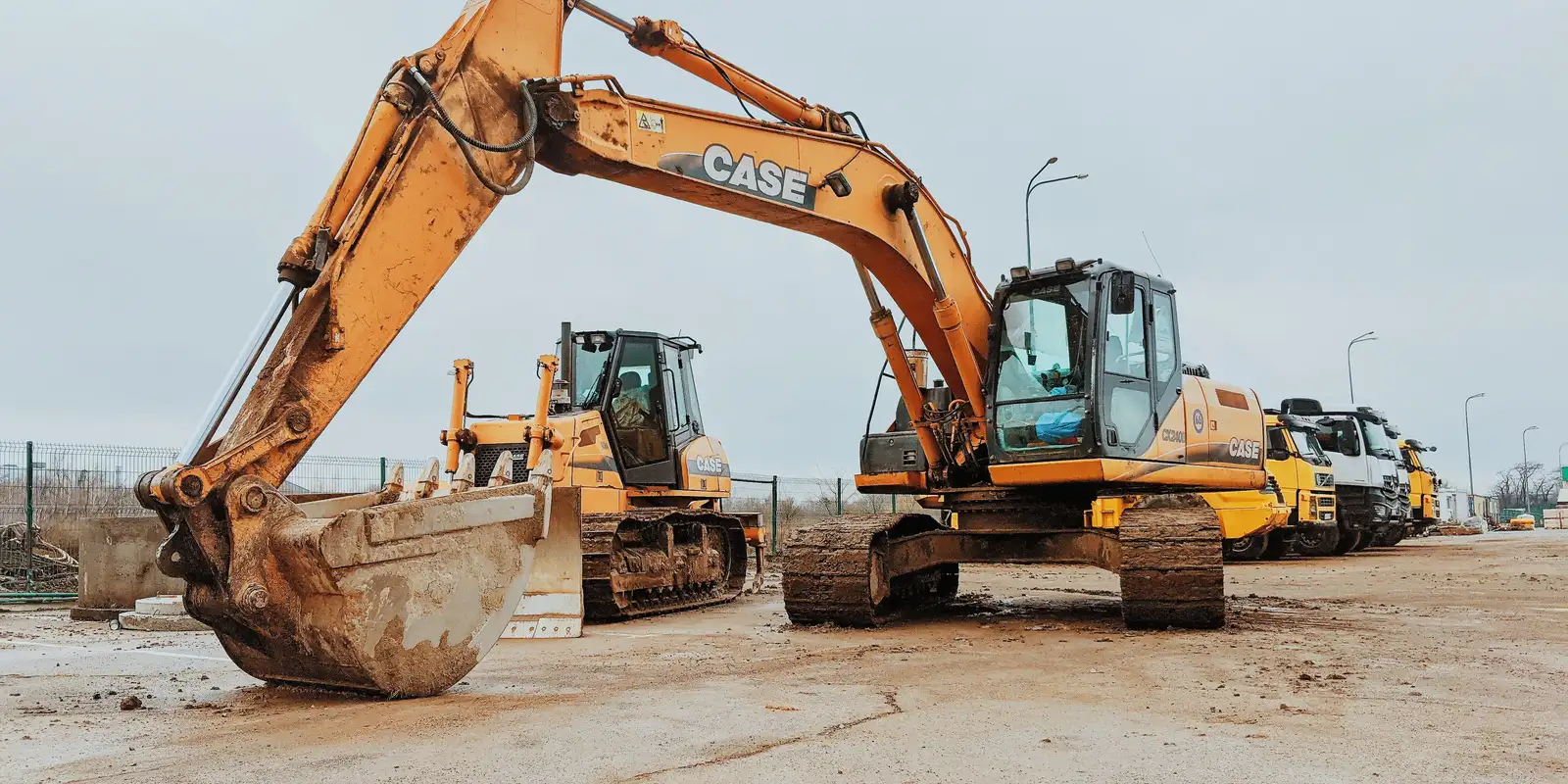 Excavation fleet equipment lineup in Cleveland